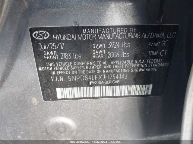 Photo 8 VIN: 5NPD84LFXJH254143 - HYUNDAI ELANTRA 