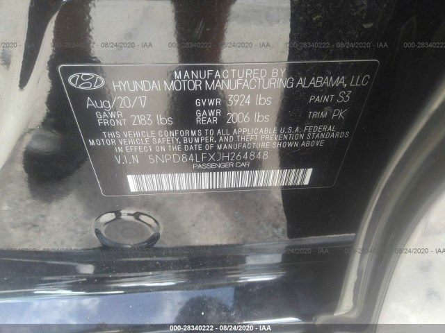 Photo 8 VIN: 5NPD84LFXJH264848 - HYUNDAI ELANTRA 