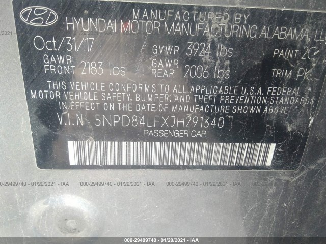 Photo 8 VIN: 5NPD84LFXJH291340 - HYUNDAI ELANTRA 