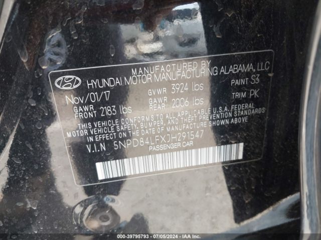 Photo 8 VIN: 5NPD84LFXJH291547 - HYUNDAI ELANTRA 