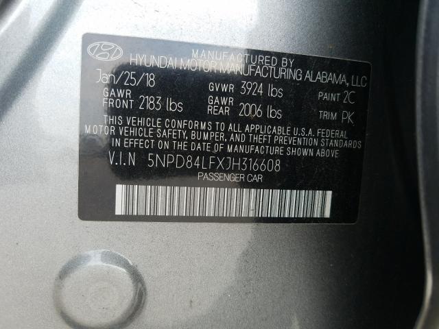 Photo 9 VIN: 5NPD84LFXJH316608 - HYUNDAI ELANTRA SE 