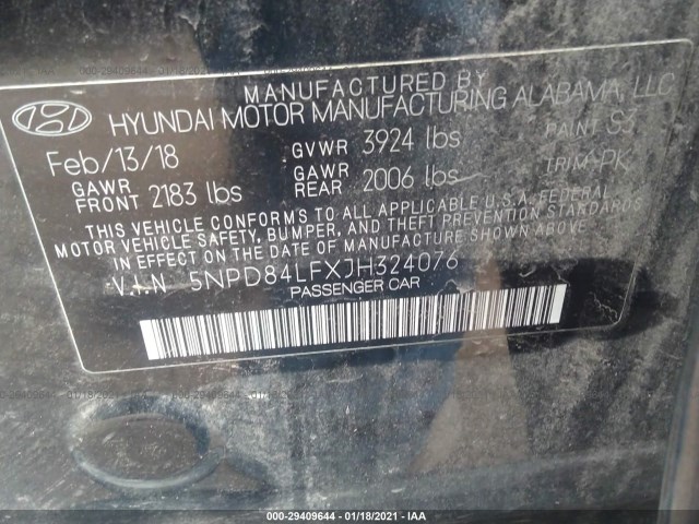 Photo 8 VIN: 5NPD84LFXJH324076 - HYUNDAI ELANTRA 