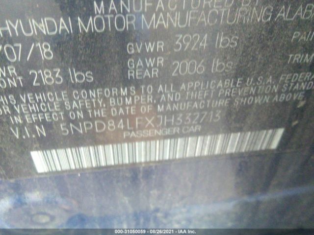 Photo 8 VIN: 5NPD84LFXJH332713 - HYUNDAI ELANTRA 