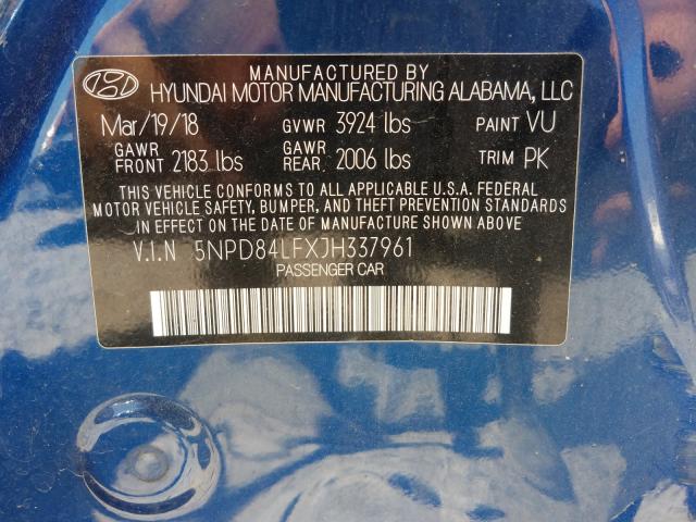 Photo 9 VIN: 5NPD84LFXJH337961 - HYUNDAI ELANTRA SE 