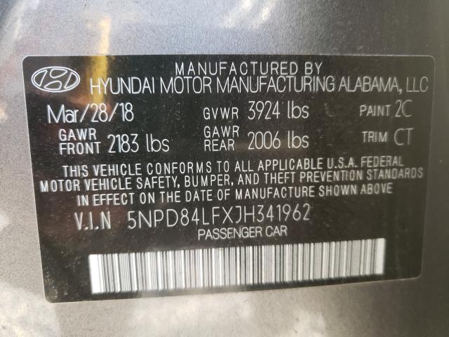 Photo 9 VIN: 5NPD84LFXJH341962 - HYUNDAI ELANTRA SE 