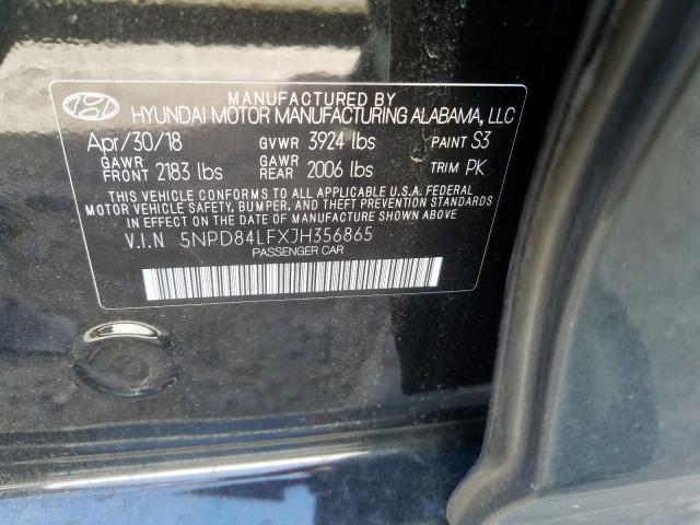 Photo 9 VIN: 5NPD84LFXJH356865 - HYUNDAI ELANTRA SE 