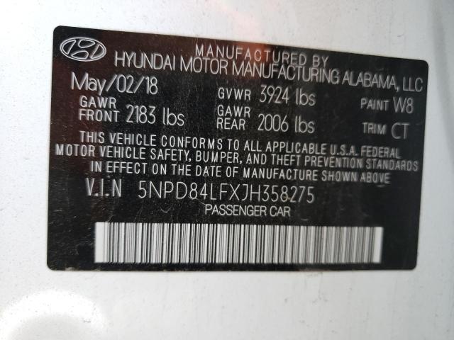 Photo 11 VIN: 5NPD84LFXJH358275 - HYUNDAI ELANTRA SE 