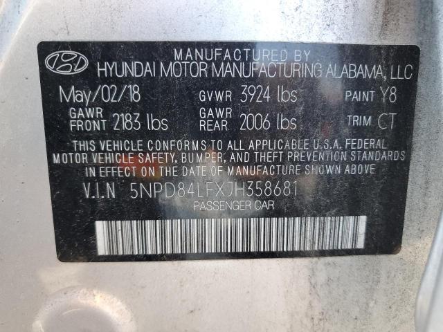 Photo 11 VIN: 5NPD84LFXJH358681 - HYUNDAI ELANTRA 