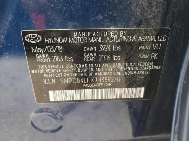 Photo 9 VIN: 5NPD84LFXJH359278 - HYUNDAI ELANTRA SE 