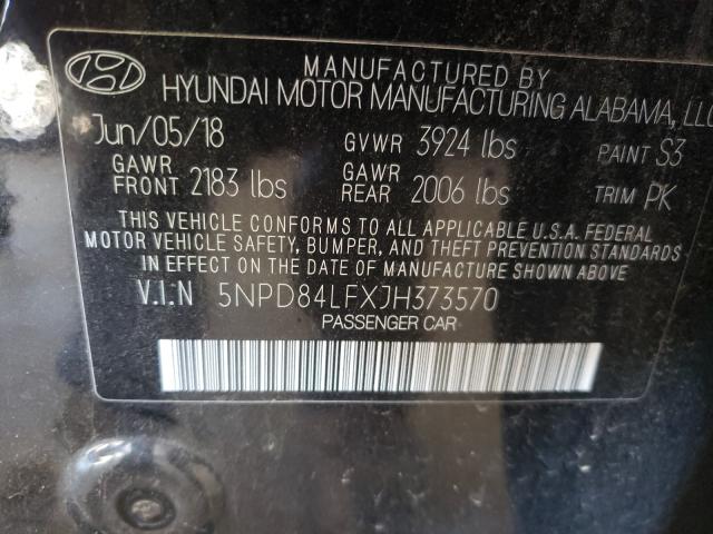 Photo 9 VIN: 5NPD84LFXJH373570 - HYUNDAI ELANTRA 