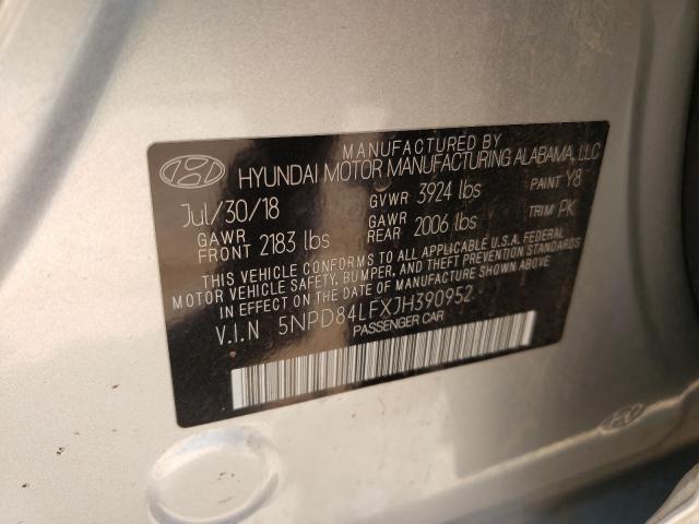 Photo 9 VIN: 5NPD84LFXJH390952 - HYUNDAI ELANTRA SE 