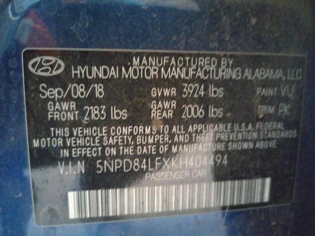 Photo 9 VIN: 5NPD84LFXKH404494 - HYUNDAI ELANTRA SE 