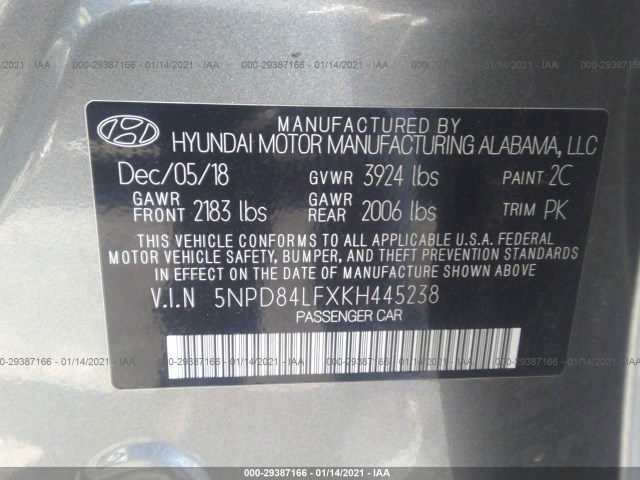 Photo 8 VIN: 5NPD84LFXKH445238 - HYUNDAI ELANTRA 