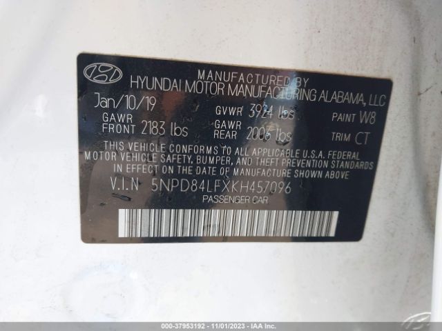 Photo 8 VIN: 5NPD84LFXKH457096 - HYUNDAI ELANTRA 