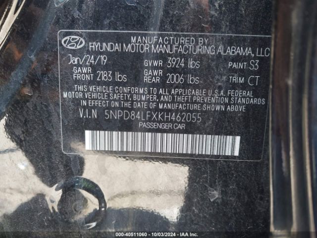 Photo 8 VIN: 5NPD84LFXKH462055 - HYUNDAI ELANTRA 