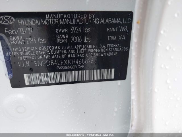 Photo 8 VIN: 5NPD84LFXKH468826 - HYUNDAI ELANTRA 