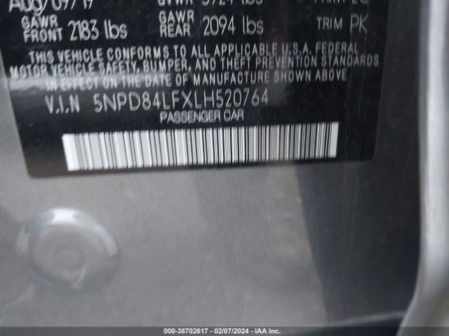 Photo 8 VIN: 5NPD84LFXLH520764 - HYUNDAI ELANTRA 