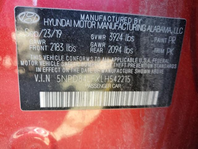 Photo 11 VIN: 5NPD84LFXLH542215 - HYUNDAI ELANTRA 