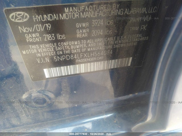 Photo 8 VIN: 5NPD84LFXLH564084 - HYUNDAI ELANTRA 