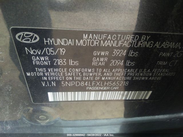 Photo 8 VIN: 5NPD84LFXLH565218 - HYUNDAI ELANTRA 