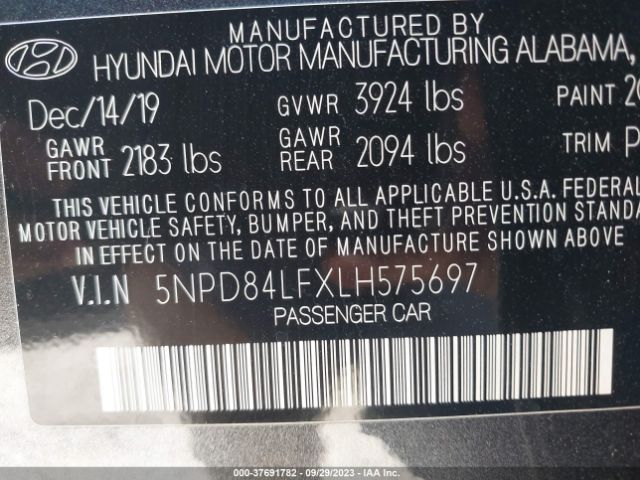 Photo 8 VIN: 5NPD84LFXLH575697 - HYUNDAI ELANTRA 