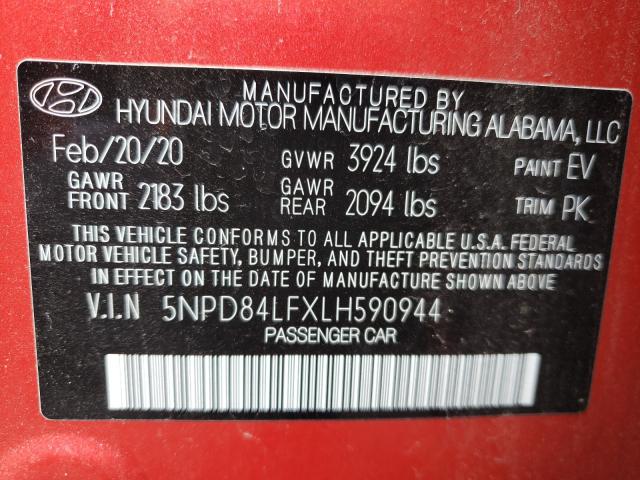 Photo 9 VIN: 5NPD84LFXLH590944 - HYUNDAI ELANTRA SE 