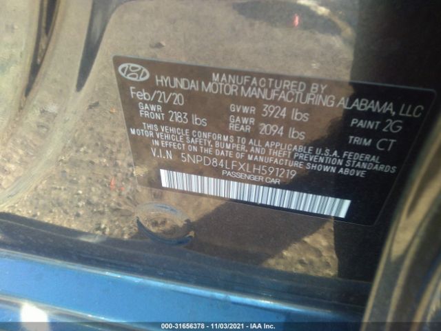 Photo 8 VIN: 5NPD84LFXLH591219 - HYUNDAI ELANTRA 