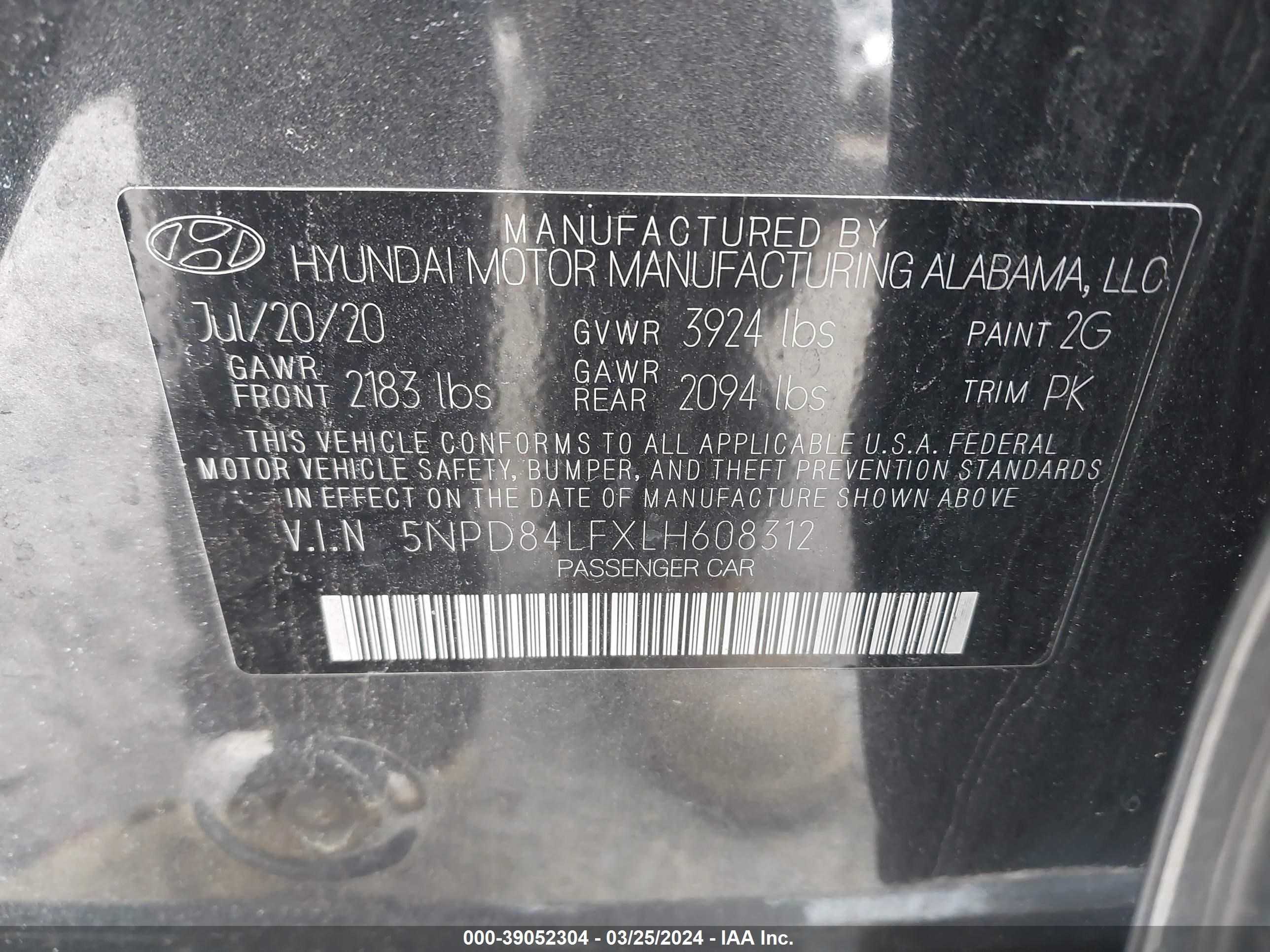 Photo 8 VIN: 5NPD84LFXLH608312 - HYUNDAI ELANTRA 