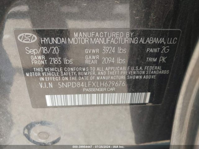 Photo 8 VIN: 5NPD84LFXLH629676 - HYUNDAI ELANTRA 