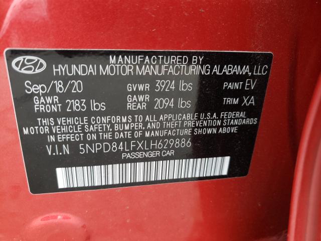 Photo 9 VIN: 5NPD84LFXLH629886 - HYUNDAI ELANTRA SE 