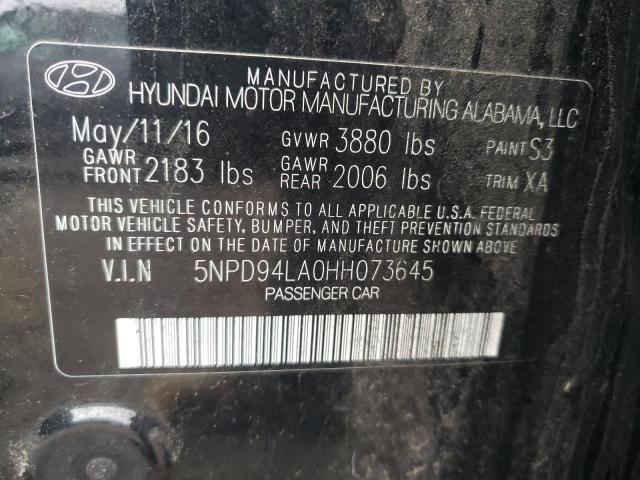 Photo 12 VIN: 5NPD94LA0HH073645 - HYUNDAI ELANTRA EC 