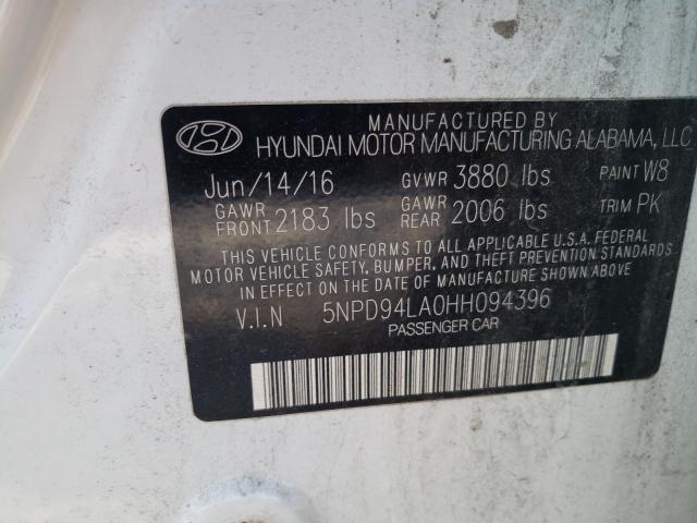 Photo 9 VIN: 5NPD94LA0HH094396 - HYUNDAI ELANTRA EC 