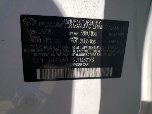 Photo 11 VIN: 5NPD94LA2JH332173 - HYUNDAI ELANTRA 