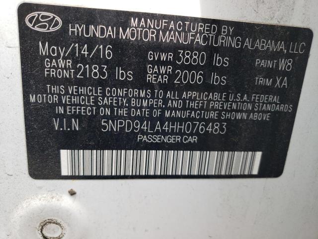 Photo 9 VIN: 5NPD94LA4HH076483 - HYUNDAI ELANTRA EC 