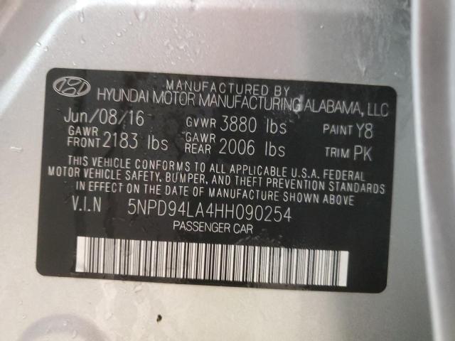 Photo 12 VIN: 5NPD94LA4HH090254 - HYUNDAI ELANTRA EC 