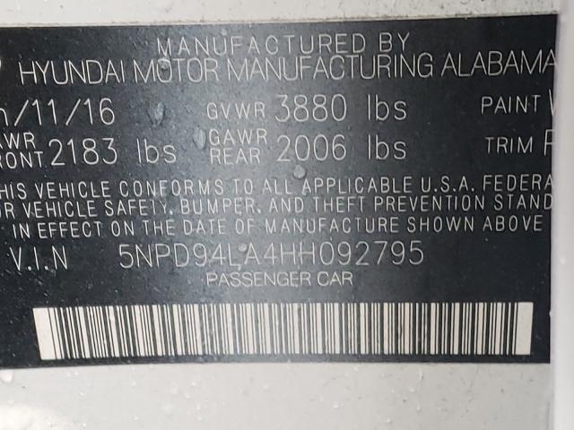 Photo 9 VIN: 5NPD94LA4HH092795 - HYUNDAI ELANTRA EC 