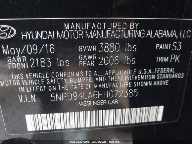 Photo 8 VIN: 5NPD94LA6HH072385 - HYUNDAI ELANTRA 