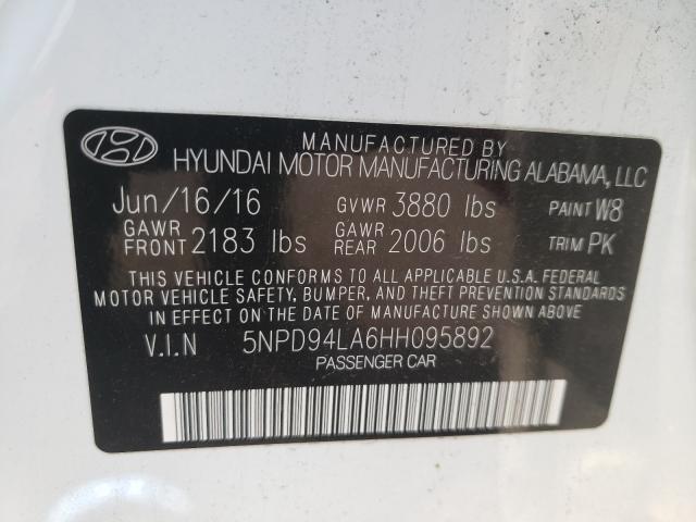 Photo 9 VIN: 5NPD94LA6HH095892 - HYUNDAI ELANTRA EC 