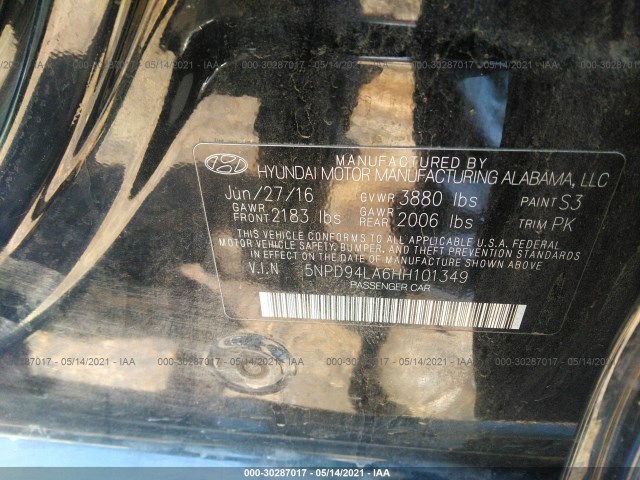 Photo 8 VIN: 5NPD94LA6HH101349 - HYUNDAI ELANTRA 