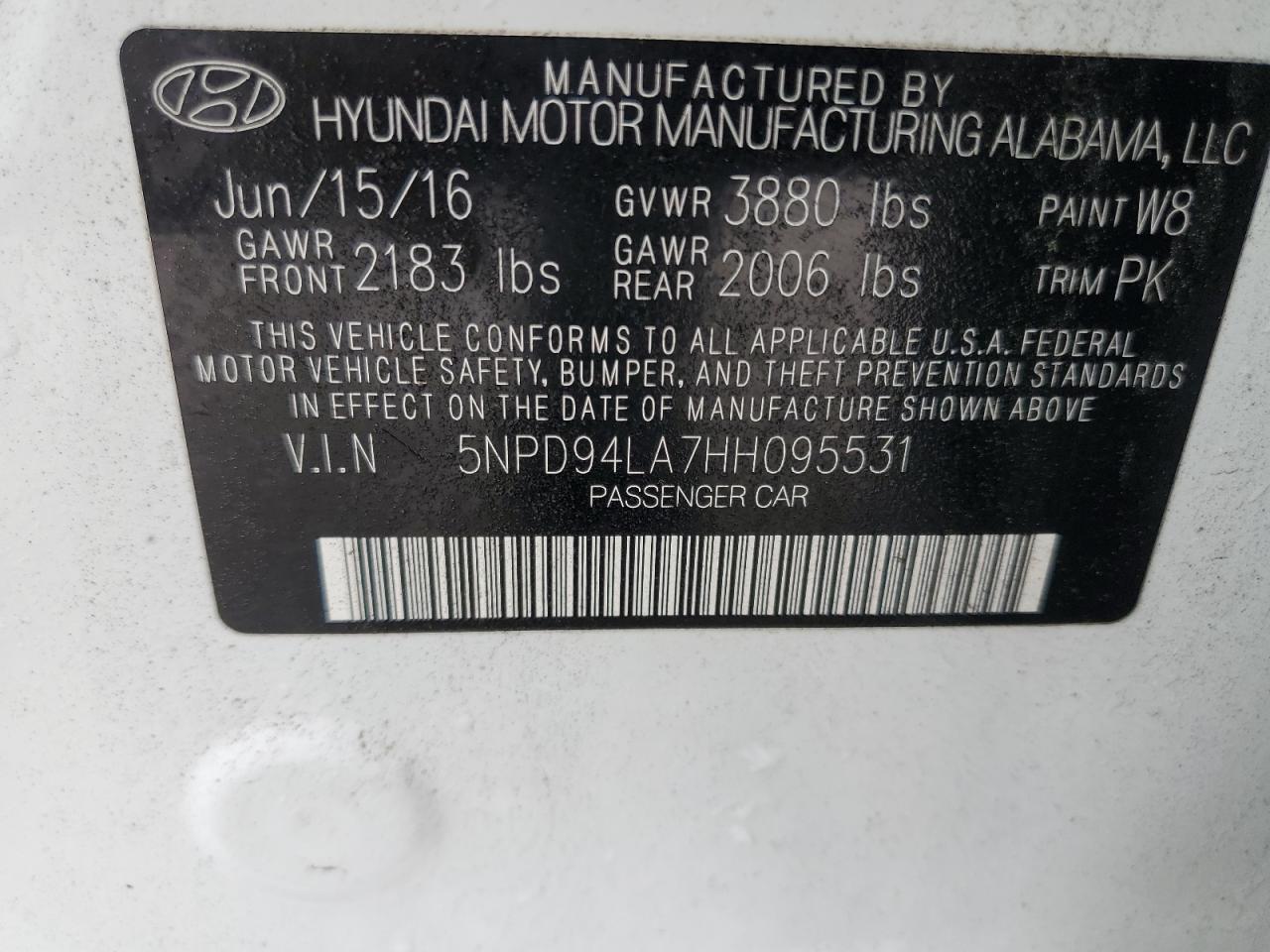 Photo 12 VIN: 5NPD94LA7HH095531 - HYUNDAI ELANTRA 