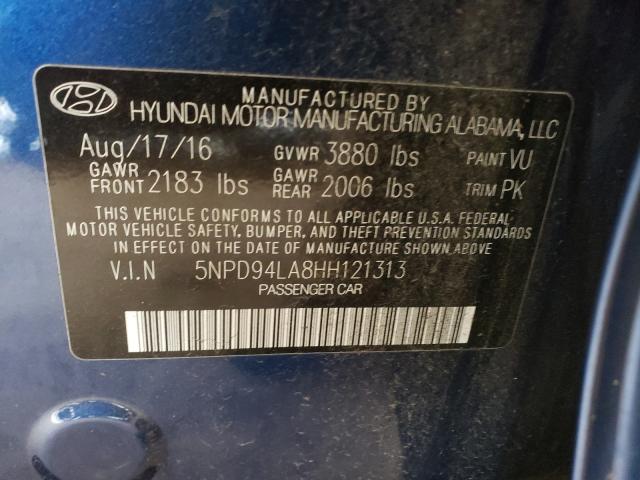 Photo 9 VIN: 5NPD94LA8HH121313 - HYUNDAI ELANTRA EC 