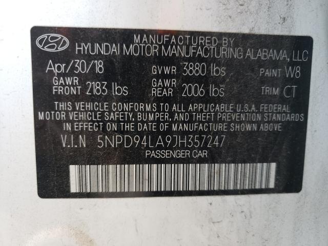 Photo 9 VIN: 5NPD94LA9JH357247 - HYUNDAI ELANTRA EC 