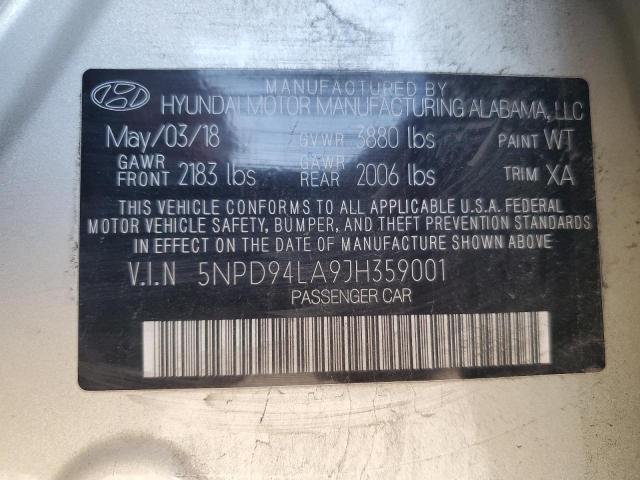 Photo 11 VIN: 5NPD94LA9JH359001 - HYUNDAI ELANTRA EC 