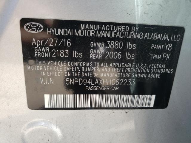 Photo 9 VIN: 5NPD94LAXHH062233 - HYUNDAI ELANTRA EC 