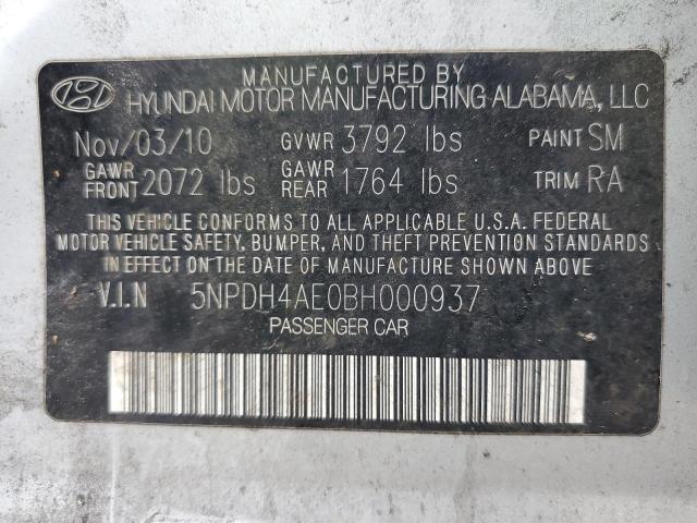 Photo 9 VIN: 5NPDH4AE0BH000937 - HYUNDAI ELANTRA GL 