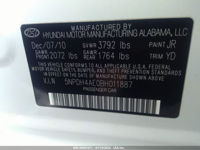 Photo 8 VIN: 5NPDH4AE0BH011887 - HYUNDAI ELANTRA 