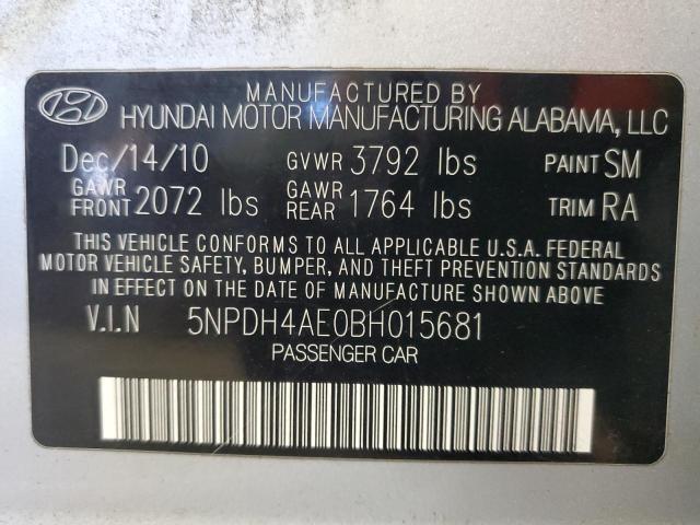 Photo 11 VIN: 5NPDH4AE0BH015681 - HYUNDAI ELANTRA GL 