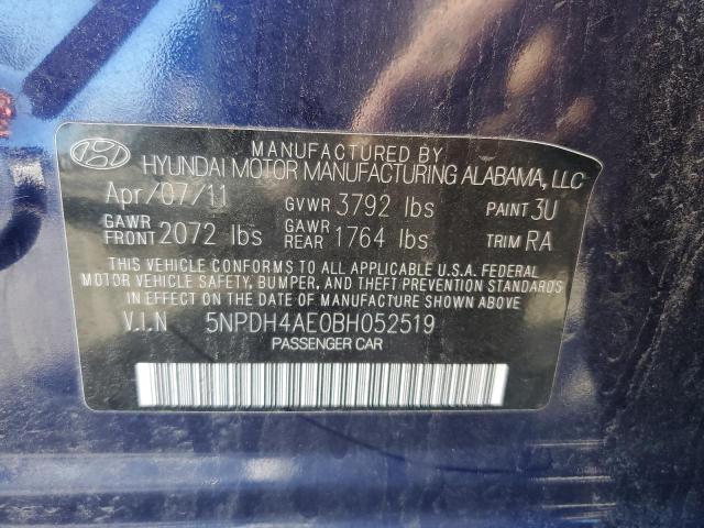 Photo 9 VIN: 5NPDH4AE0BH052519 - HYUNDAI ELANTRA GL 