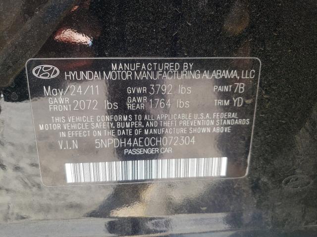 Photo 9 VIN: 5NPDH4AE0CH072304 - HYUNDAI ELANTRA GL 