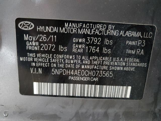 Photo 11 VIN: 5NPDH4AE0CH073565 - HYUNDAI ELANTRA GL 